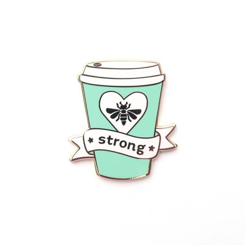 LittleLeftyLou Emaillen pin Bee Strong Mint LittleLeftyLou Emaillen pin Bee Strong Mint