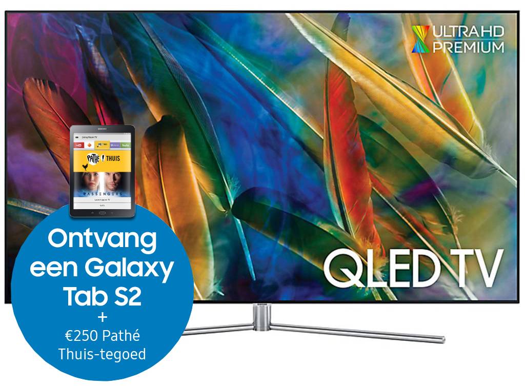 Ontvang een Galaxy Tab en Pathé Thuis-tegoed bij aankoop van een QLED of Premium UHD TV
