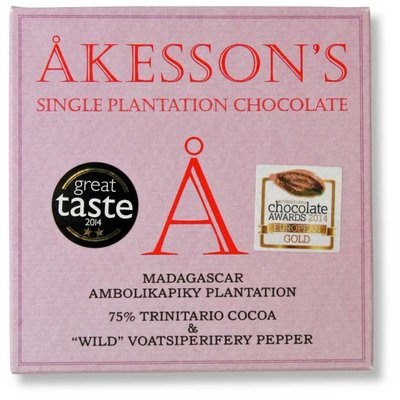 Akesson's Dunkle Schokolade 75% Wild Voatsiperifery Pepper