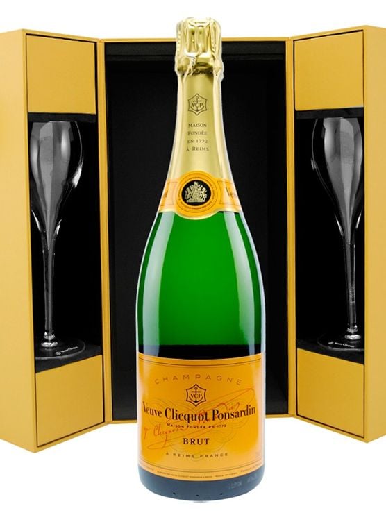 Veuve Clicquot Ponsardin Brut Luxe Coffret + 2 Flutes 75CL - Club Champagne