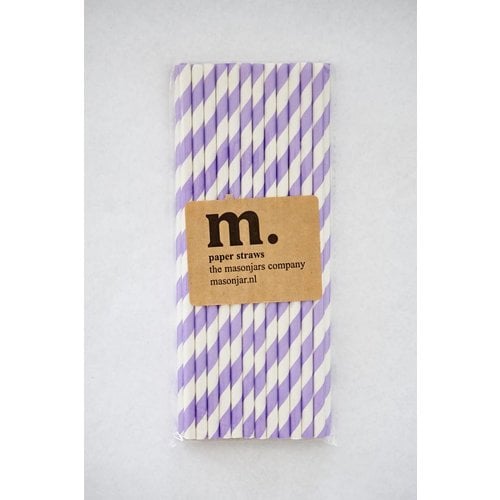 Masonjar Label 032 Papieren rietjes Purple Stripe Masonjar Label 032 Papieren rietjes Purple Stripe
