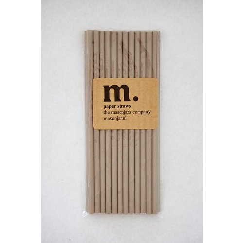 Masonjar Label 041 Papieren rietjes Plain Taupe Masonjar Label 041 Papieren rietjes Plain Taupe
