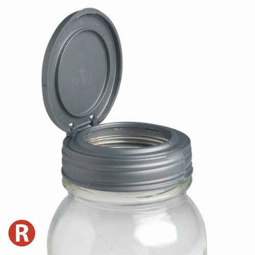 reCAP reCAP Mason Jar FLIP - Regular Mouth SILVER reCAP reCAP Mason Jar FLIP - Regular Mouth SILVER