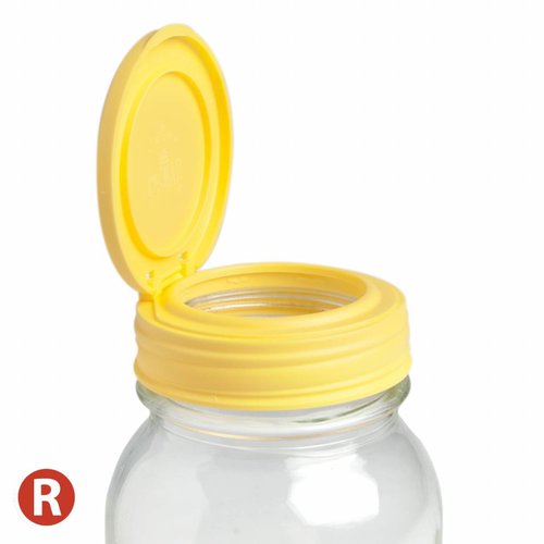 reCAP reCAP Mason Jar FLIP - Regular Mouth YELLOW reCAP reCAP Mason Jar FLIP - Regular Mouth YELLOW