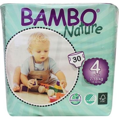 Bambo Bambo Nature Babyluier maxi 4, 7–18 kg (30 stuks)