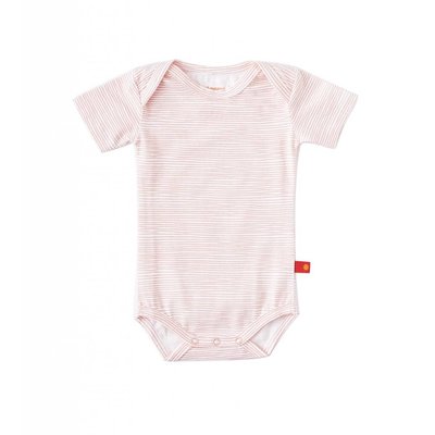 Little Label Romper korte mouw – lichtroze gestreept