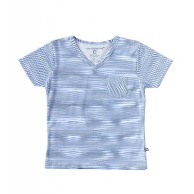 Little Label Shirt V-hals boys – oceaanblauw gestreept