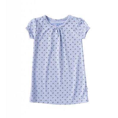 Little Label Jersey jurk korte mouw – lichtblauw met zwarte ankertjes