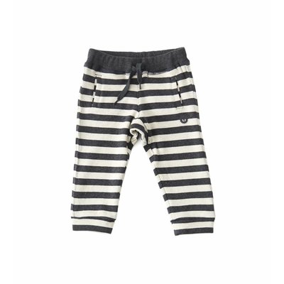 Little Label Baby sweatbroekje – antraciet/beige gestreept – maat 74 en 80