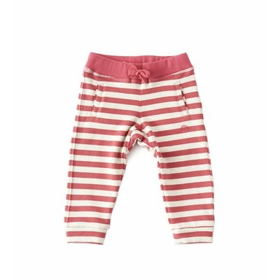 Little Label Baby sweatbroekje – roze/beige gestreept – maat 74 en 80