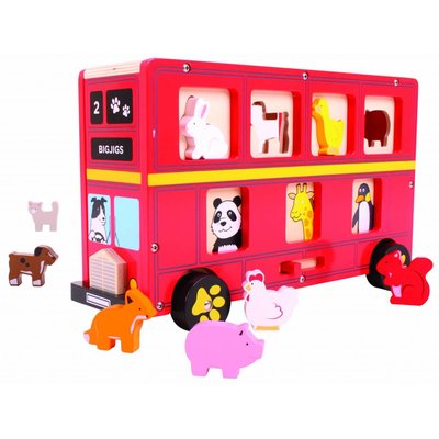 Bigjigs Toys Rode Bus Houten Sorteerspel