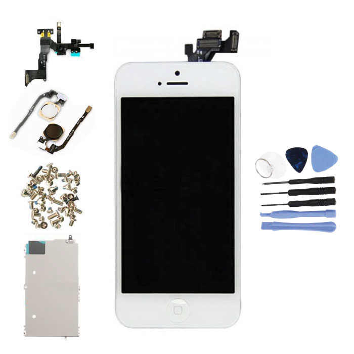 Écran pré-assemblé pour iPhone 5 (écran tactile + LCD + pièces) AA + Qualité - Blanc + Outils