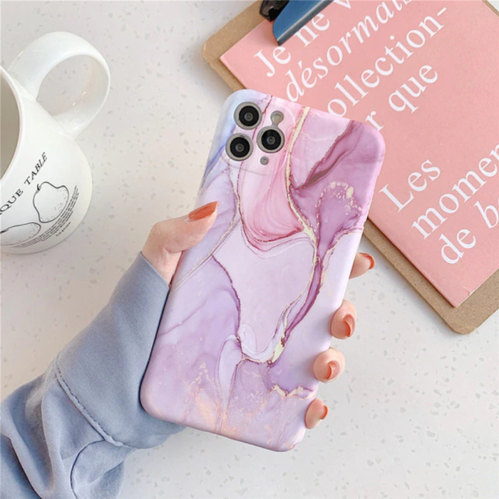 Coque iPhone 6 Plus Marble Texture - Coque antichoc brillante Granite Cover Cas TPU