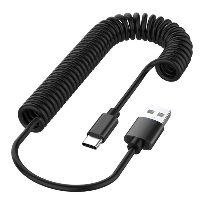 Câble de charge micro USB recourbé - Câble de données spirale 2.4A