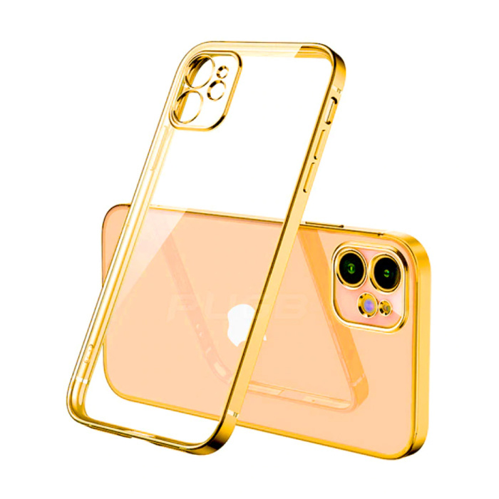 iPhone 11 Pro Max Case Luxe Frame Bumper - Case Cover Silicone TPU Anti-Shock Gold