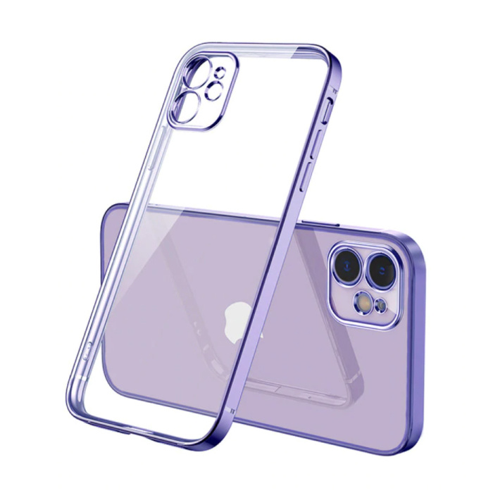 iPhone 6 Plus Hoesje Luxe Frame Bumper - Case Cover Silicone TPU Anti-Shock Paars