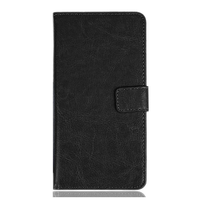 Skórzany portfel z klapką Xiaomi Redmi Note 4 - skórzany pokrowiec na portfel Cas Case czarny