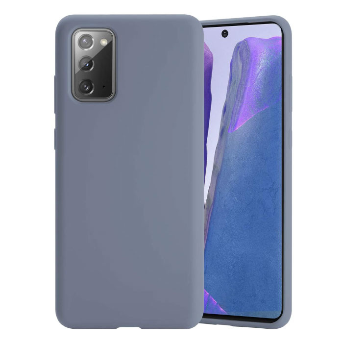 Silikonowe etui Samsung Galaxy A10 - miękkie matowe etui Liquid Cover w kolorze szarym