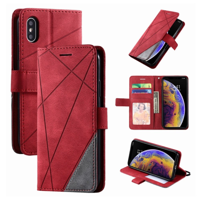 Housse Cuir Xiaomi Redmi Note 9 Pro/9S - Portefeuille Magnétique Avec Porte-Cartes + Verre Trempé