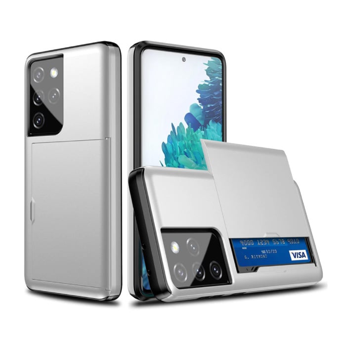 Samsung Galaxy S10e - Brieftasche Kartensteckplatz Abdeckung Fall Fall Business Weiß