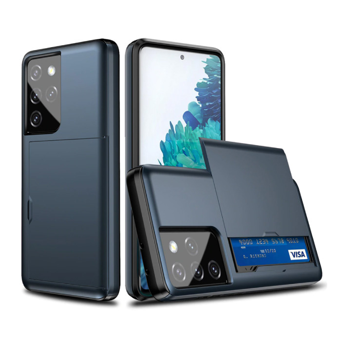 Samsung Galaxy S20 Plus - Brieftasche Kartensteckplatz Abdeckung Fall Fall Business Blue