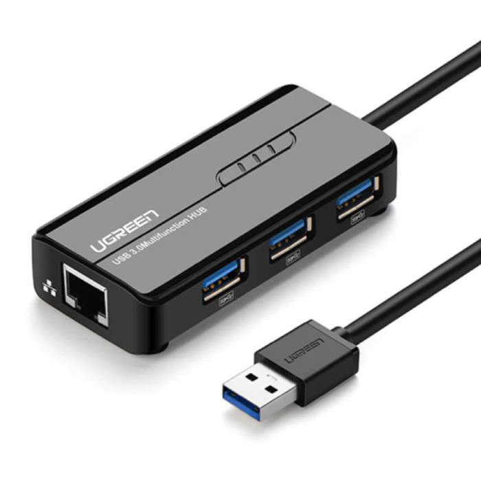 USB 3.0 Hub mit 3 Ports und Ethernet-Port - 1000 Mbit / s Datenübertragungsteiler