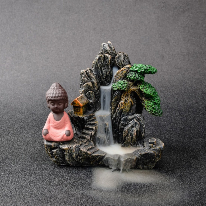 Bruciatore di incenso ornamentale per aromaterapia Riflusso a cascata -  Bruciatore di incenso a riflusso Feng Shui Decor Ornamento in resina - Copy