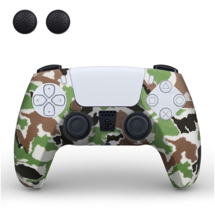 Non-Slip Cover / Skin for PlayStation 5 Controller with Joystick Caps - Rubber Grip Cover PS5 - Yellow Camo