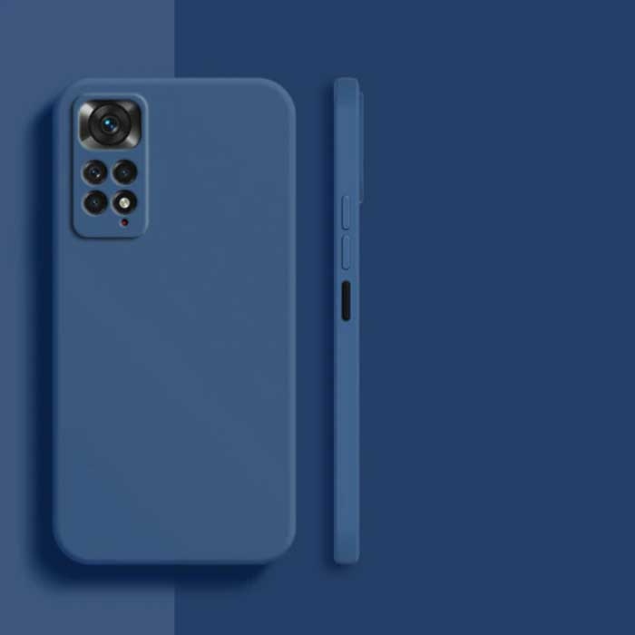 Coque Xiaomi Redmi Note 10T Square Silicone - Soft Matte Case Liquid Cover Bleu