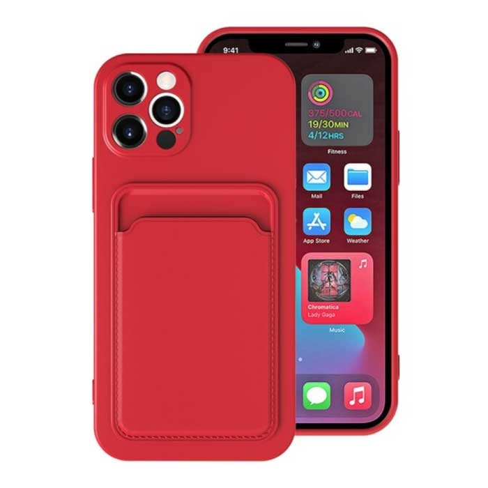 iPhone XS Max Card Holder Case - Wallet Card Slot Cover Rot