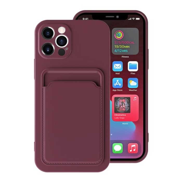 Custodia portacarte per iPhone SE (2020) - Custodia per slot per carte a portafoglio marrone