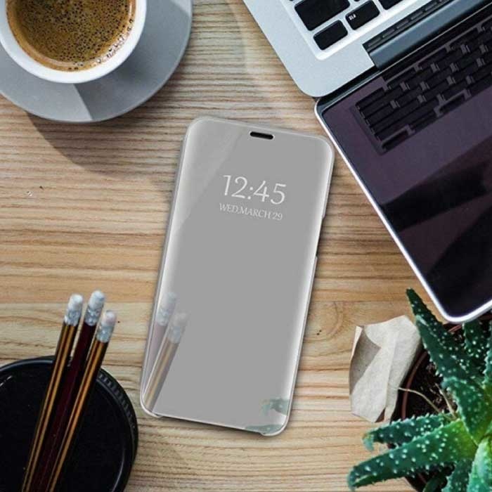 Oppo Realme 5 Pro Smart Mirror Flip Case Cover Case Silver