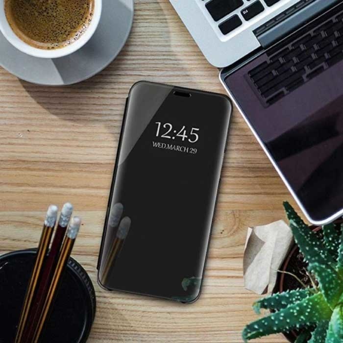 Oppo Realme 5 Pro Smart Mirror Flip Case Cover Case Black