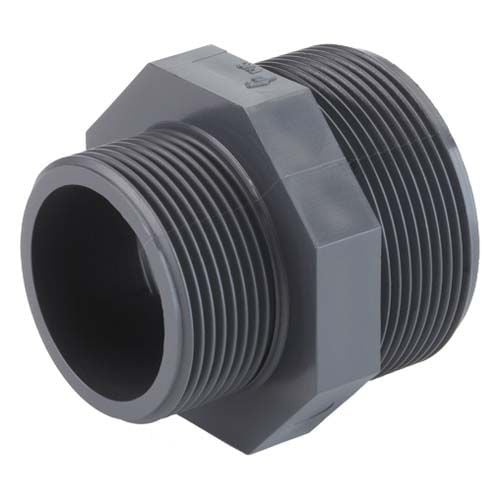 Tecno Plastic PVC verloopnippel 1/2"x3/8" t/m 4"x3" buitendraad Kugro