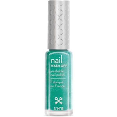 S'N'B Wash Off Pastel-Turkoois Glitter Glam Nagellak
