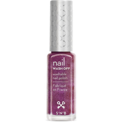 S'N'B Wash Off Paarse Glitter Glam Nagellak