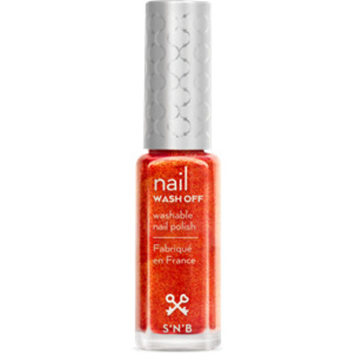 S'N'B Wash Off Oranjebruine Glitter Glam Nagellak