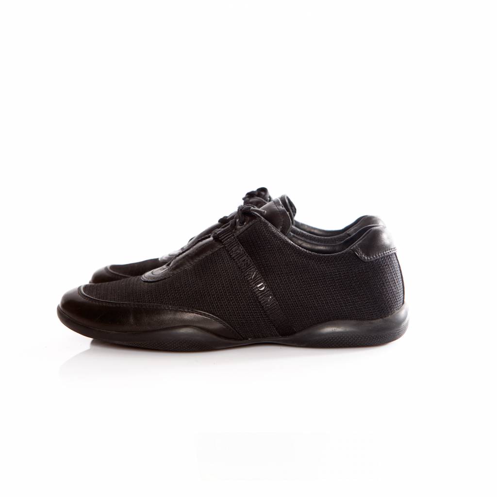 In Black And Leather With Sneakers Logo Prada Fabric Prada qOwPt4