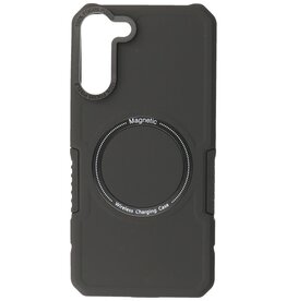 Hoesje Geschikt voor de Samsung Galaxy S22 Plus - Schokbestendige Telefoonhoesje Geschikt voor MagSafe - Zwart