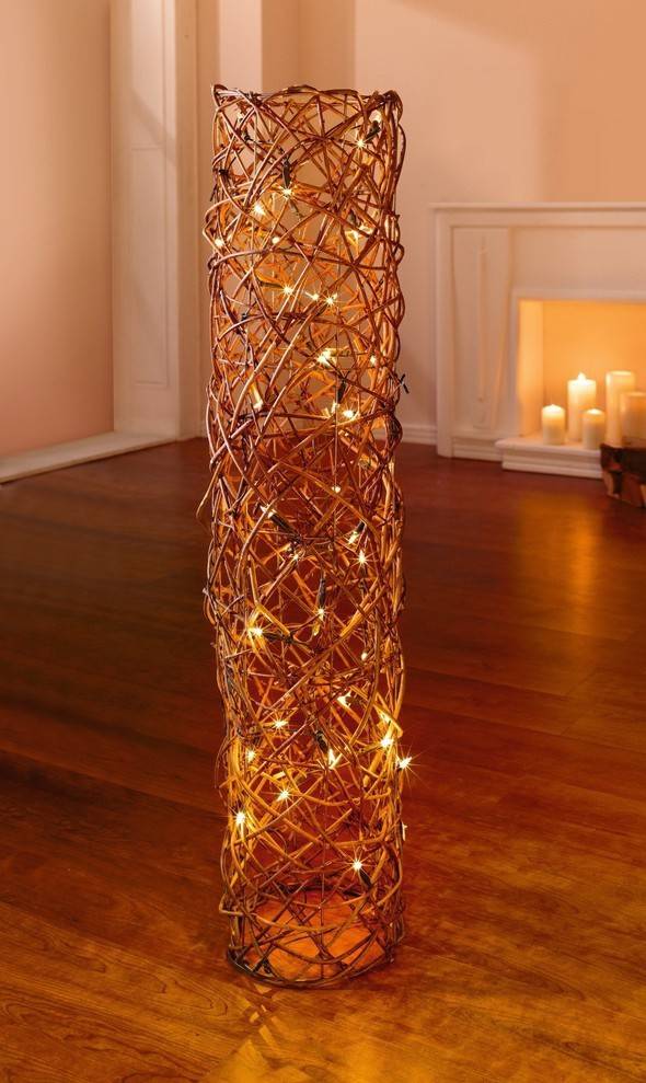 Lichter-Röhre "Weidengeflecht", 110 cm - natürlich & gemütlich