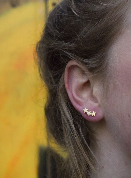 Cool Minimalistic Statement Earrings Stars Rose Gold Colored Cool Minimalistic Statement Earrings Stars Rose Gold Colored