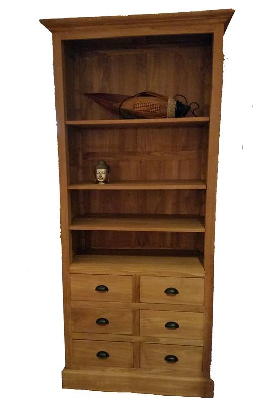 Boekenkast teak met laden | Dessa meubelen, de teak speciaalzaak! Boekenkast teak met laden | Dessa meubelen, de teak speciaalzaak!