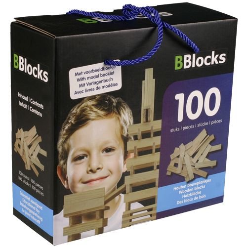 Bblocks BBlocks bouwplankjes 100 stuks Bblocks BBlocks bouwplankjes 100 stuks