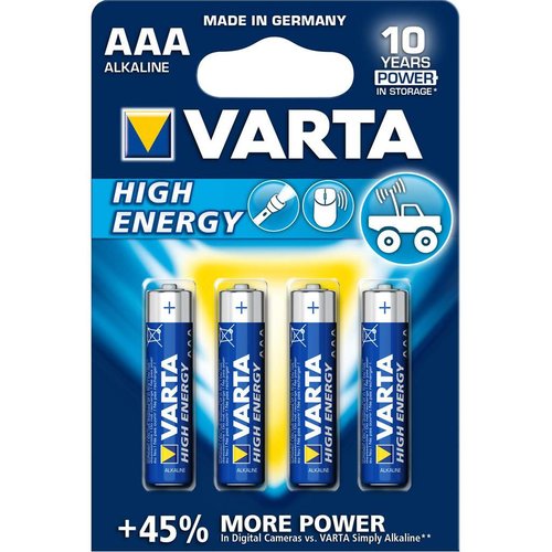 Batterijen Varta AAA Alkaline 4 stuks Batterijen Varta AAA Alkaline 4 stuks
