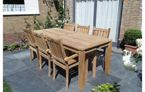 Garden Teak Tuinset Albany 220 x 100 cm | Set 2 Garden Teak Tuinset Albany 220 x 100 cm | Set 2