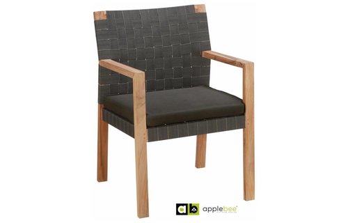Apple Bee tuinmeubelen Dining tuinstoel Square | Teak natural | Stone black Apple Bee tuinmeubelen Dining tuinstoel Square | Teak natural | Stone black