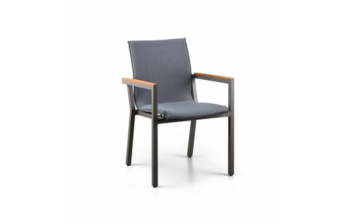 SUNS tuinmeubelen Stapelstoel Felice | Mat royal grijs alu | teak SUNS tuinmeubelen Stapelstoel Felice | Mat royal grijs alu | teak