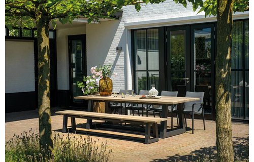 SUNS tuinmeubelen Tuinbank Ovada | 220 cm | Mat royaal grijs SUNS tuinmeubelen Tuinbank Ovada | 220 cm | Mat royaal grijs