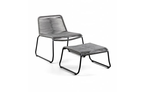 SUNS tuinmeubelen Loungestoel Elos met voetenbank | Rope SUNS tuinmeubelen Loungestoel Elos met voetenbank | Rope