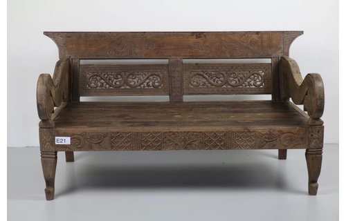 Garden Teak Stationsbank Javaans | Antiek Teak | E21 Garden Teak Stationsbank Javaans | Antiek Teak | E21